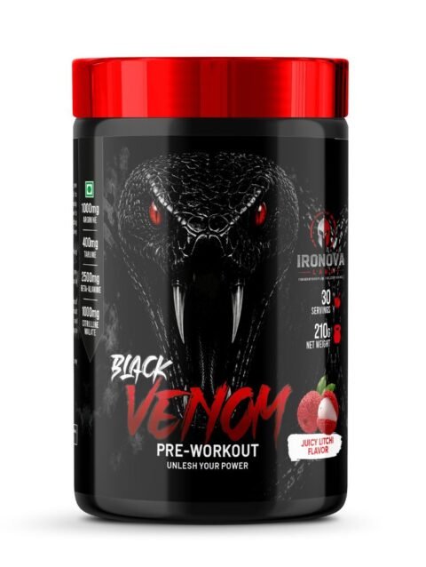Black Venom Preworkut Juicy Litchi, 210gm
