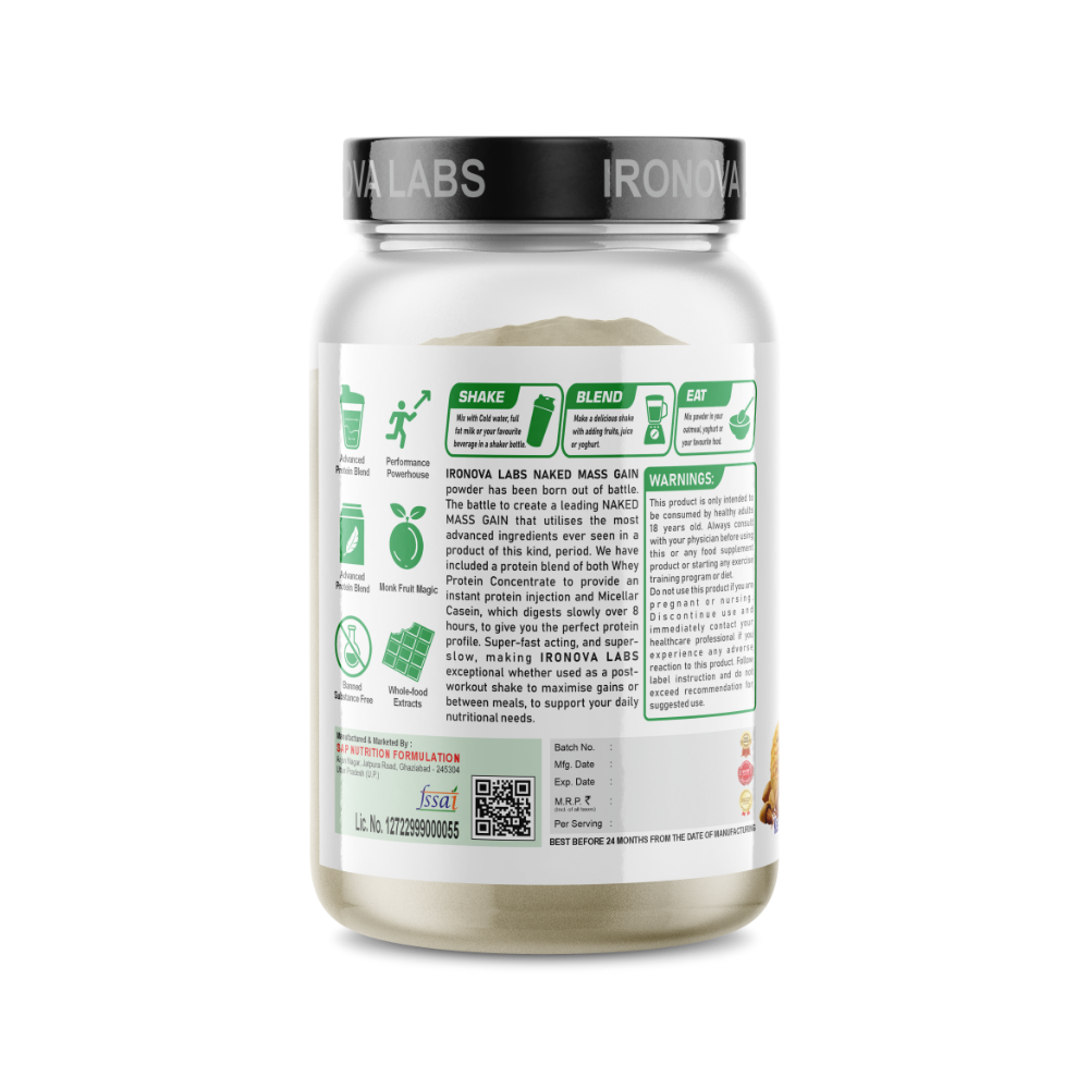 Naked Mass Gain – Muscle Growth & Recovery Formula | Kesar Pista Badam | 1 KG - Image 3