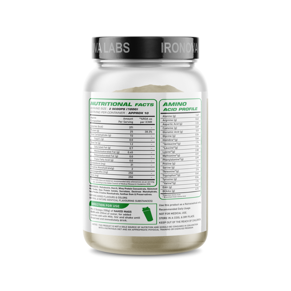 Naked Mass Gain – Muscle Growth & Recovery Formula | Kesar Pista Badam | 1 KG - Image 2