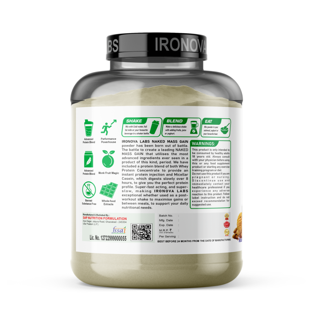 Naked Mass Gain – Muscle Growth & Recovery Formula | Kesar Pista Badam | 2.75KG - Image 2