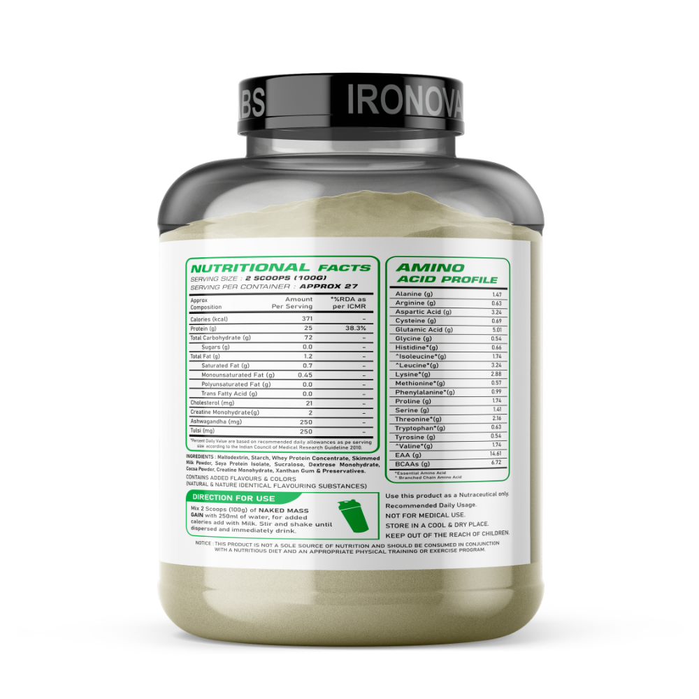 Naked Mass Gain – Muscle Growth & Recovery Formula | Kesar Pista Badam | 2.75KG - Image 3